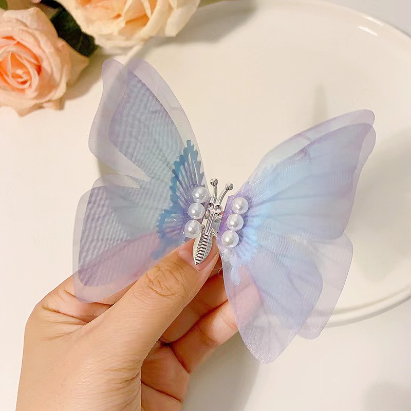 Fermaglio per capelli Farfalla-38855 - Blu