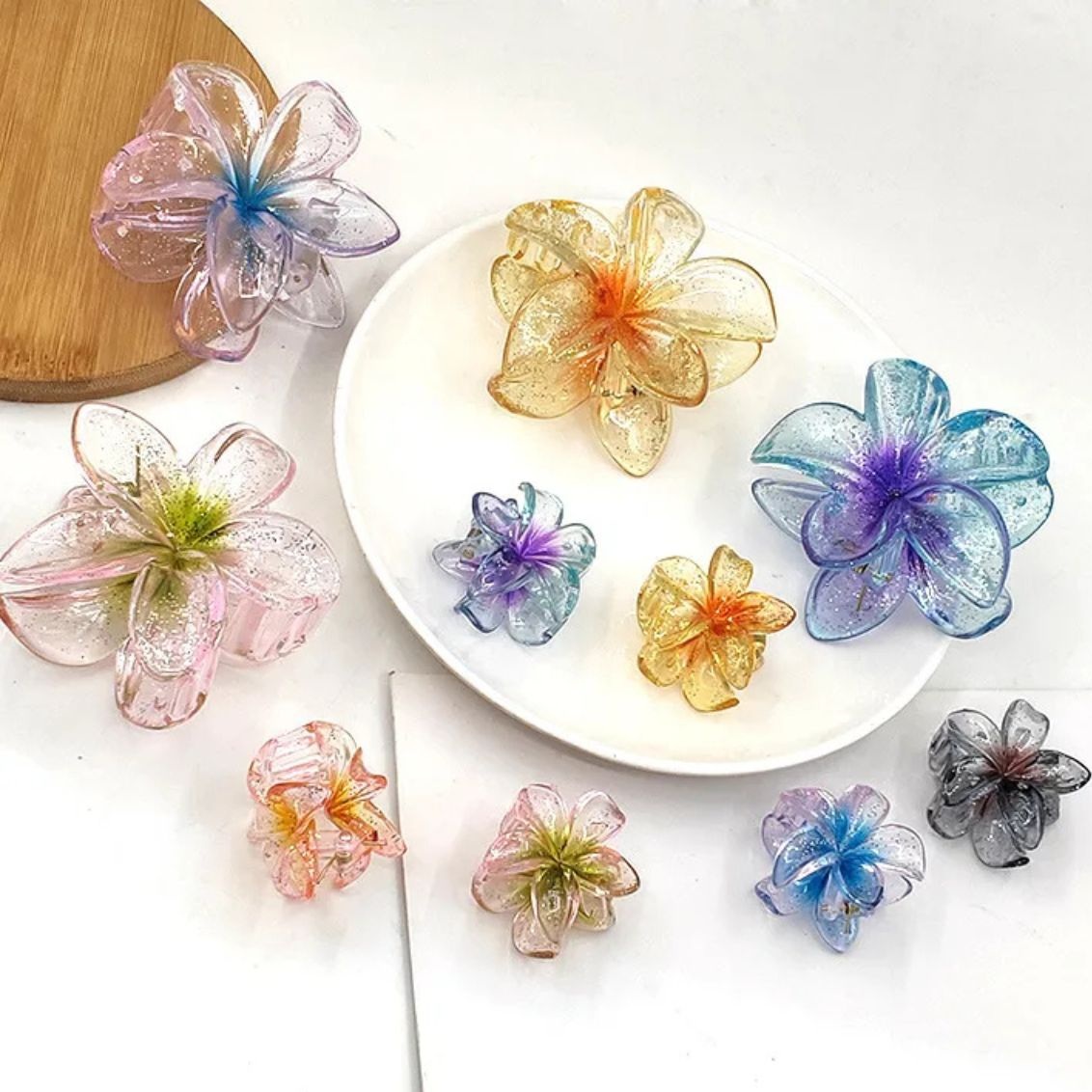 Fermaglio per capelli Flower - Blu