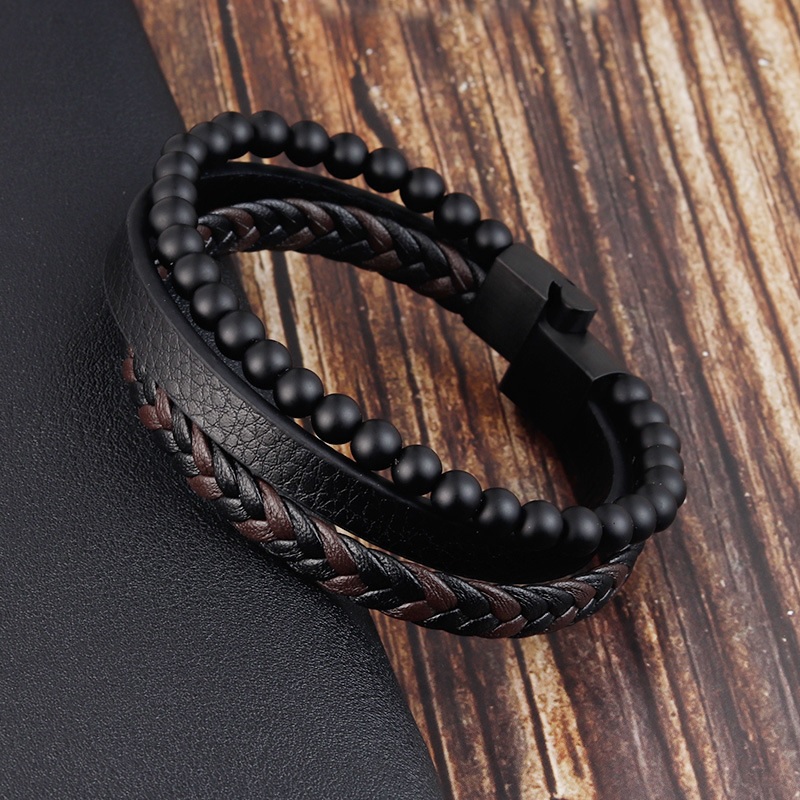Bracciale Intrecciato BR-17997 - Nero