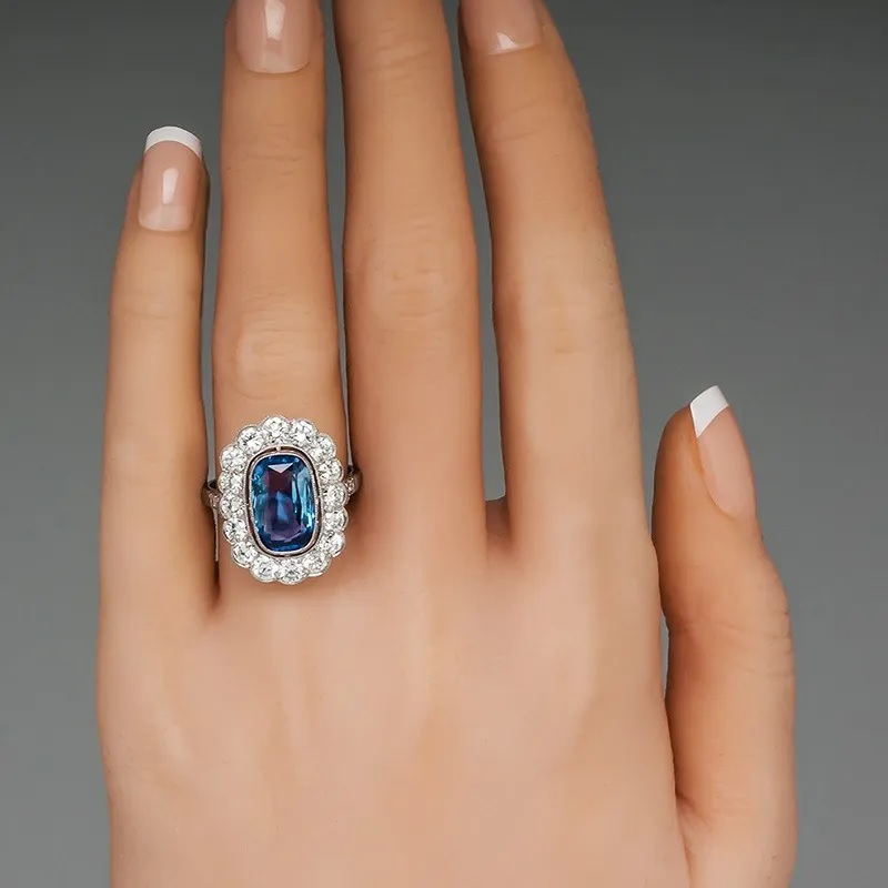Anello CA-35637 - Argento / Blu / 52mm