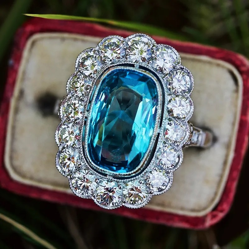 Anello CA-35637 - Argento / Blu / 52mm