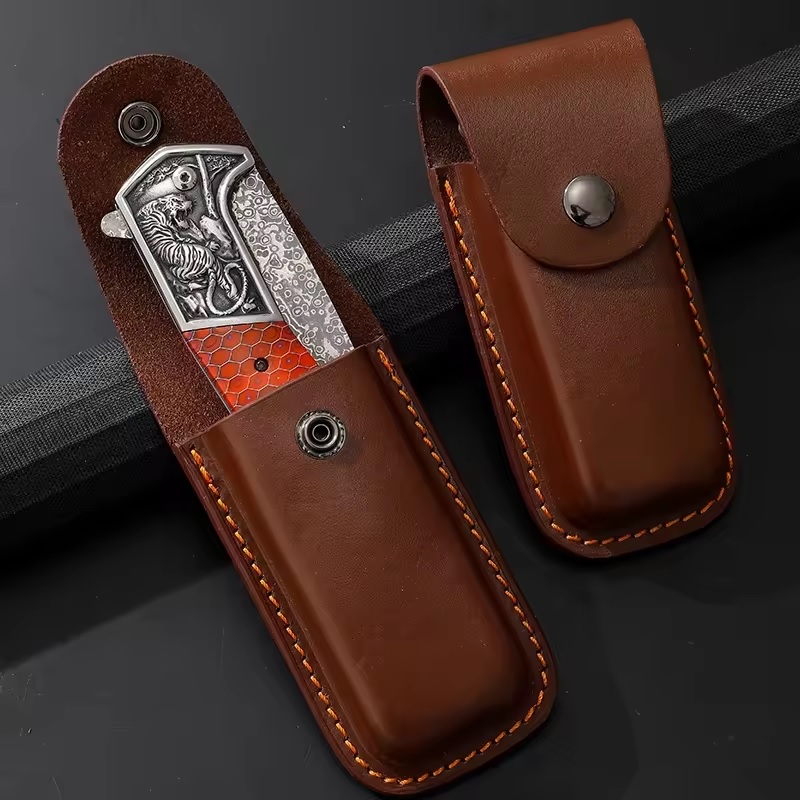 Coltello pieghevole da esterno damascato CO-42105 DA3244 - Blu / Seconda scelta