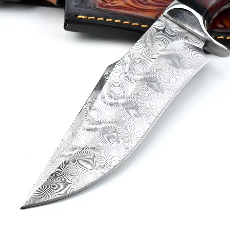 Coltello da esterno damascato JA-31690 - Marrone