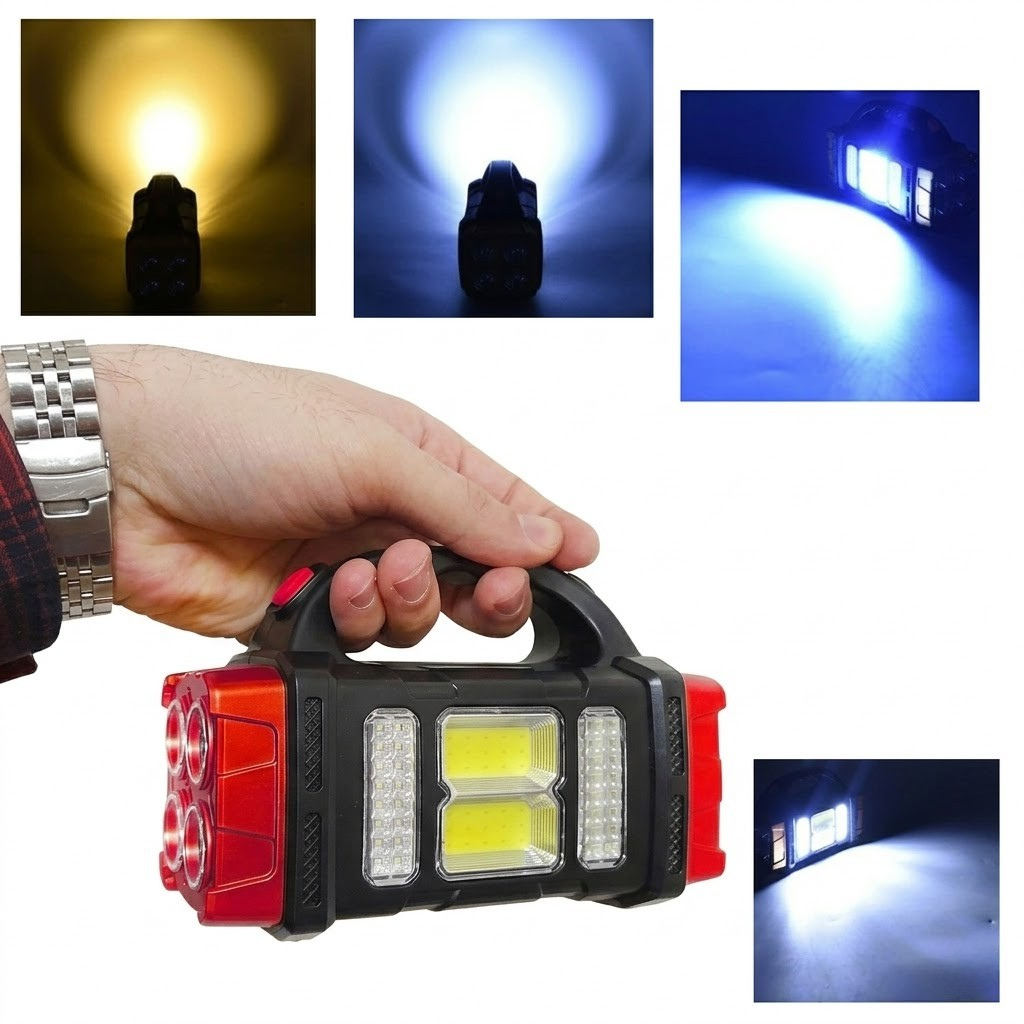 Torcia LED Solare da Campeggio con Powerbank SR - 40475 - Oro / Nero