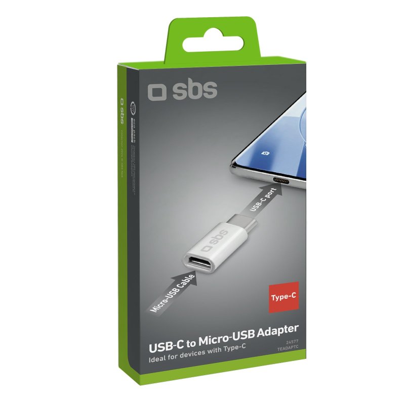 Adattatore SBS Micro USB a USB-C – Bianco