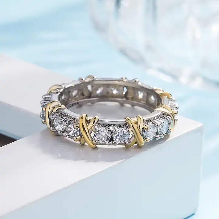 Anello WH-29057 - Argento / Oro / 62mm