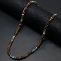 Collana AB-34059 - Marrone / Verde