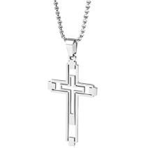 Collana EM-34151 Cross - Argento