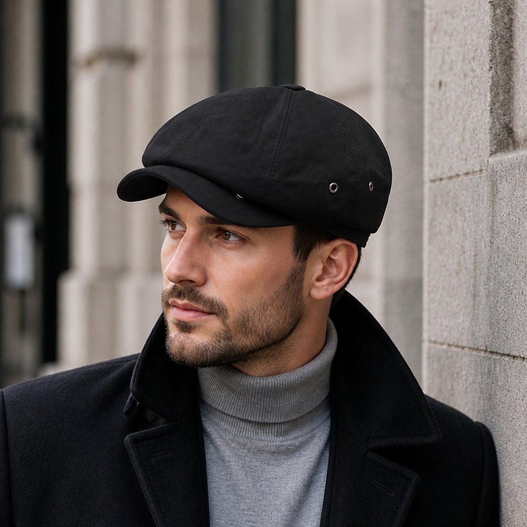 Basco da uomo RO-25678 - Nero / 57cm