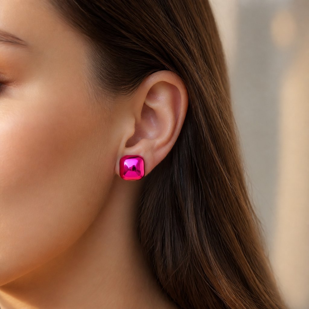 Orecchini AD-33122 - Square / Rosa