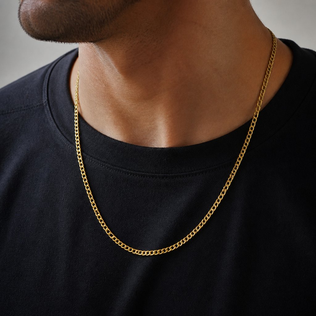 Collana da uomo NO-34272 - Oro / 50cm