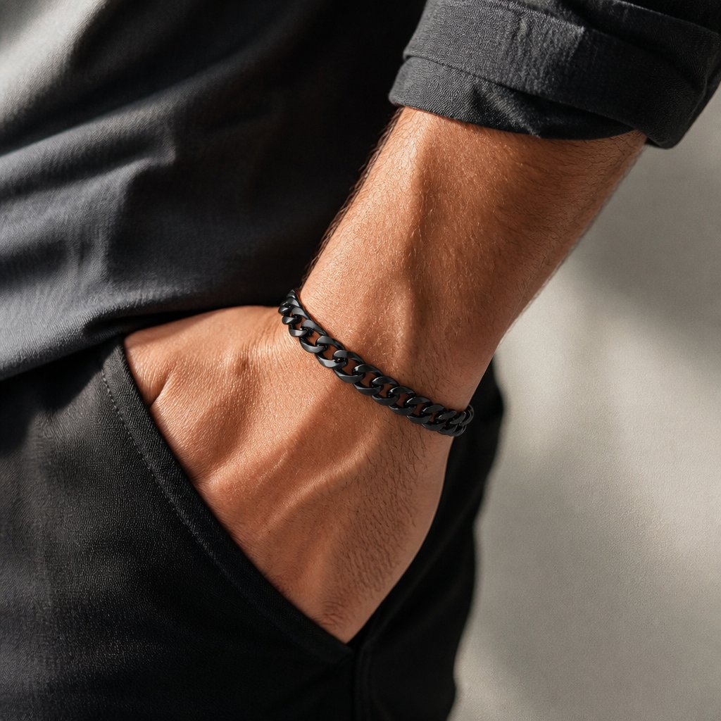 Bracciale TO-34806 - Nero / 18+5cm / 5mm
