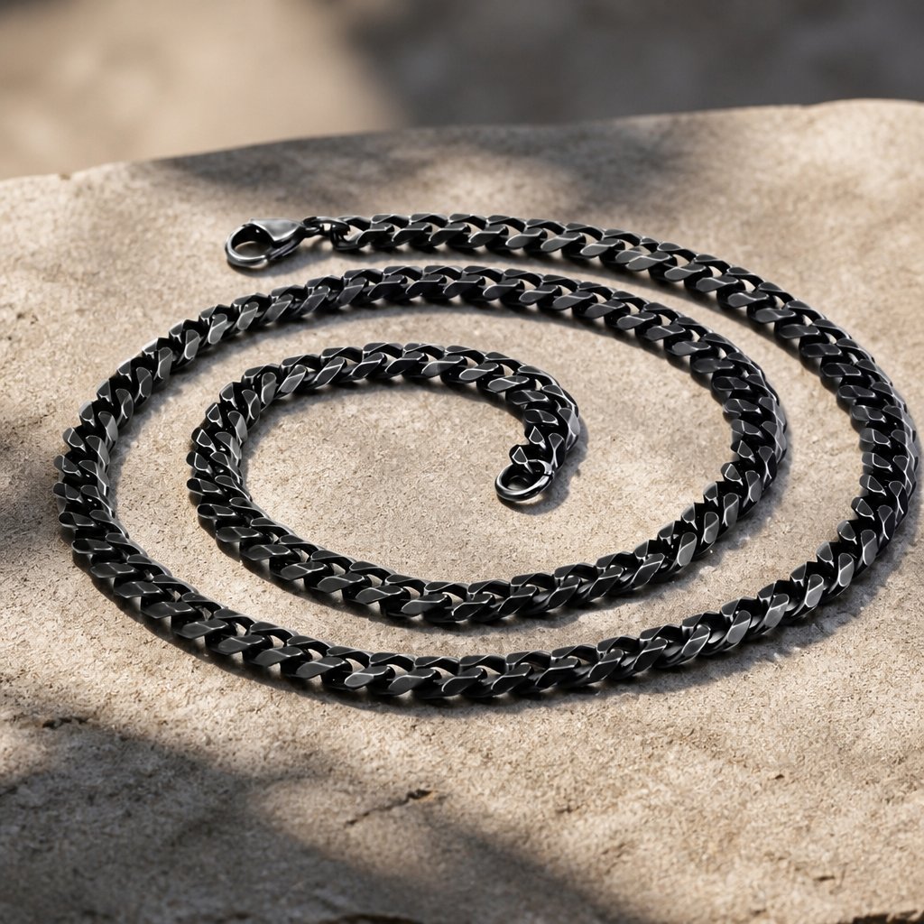 Collana DE-34809 - Nera / 50cm / 7mm