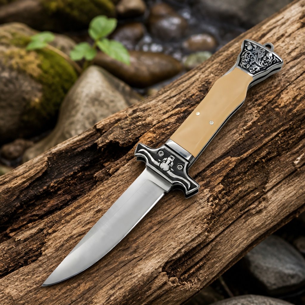 Coltello pieghevole da esterno MA123 - B - Giallo